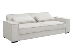 Sofá cama de 3 plazas convertible en terciopelo beige FINORO