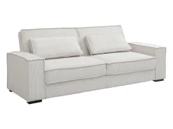 Sofá cama de 3 plazas convertible en terciopelo beige FINORO