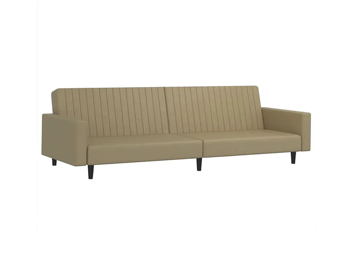 Sofá cama de 2 plazas cuero sintético color capuchino
