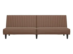 Sofá cama de 2 plazas cuero sintético marrón