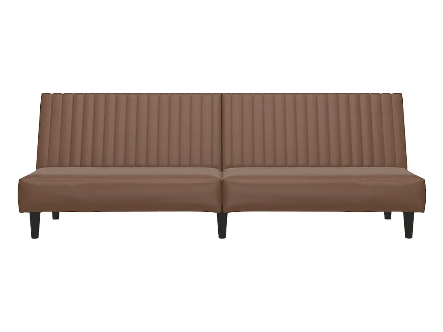 Sofá cama de 2 plazas cuero sintético marrón