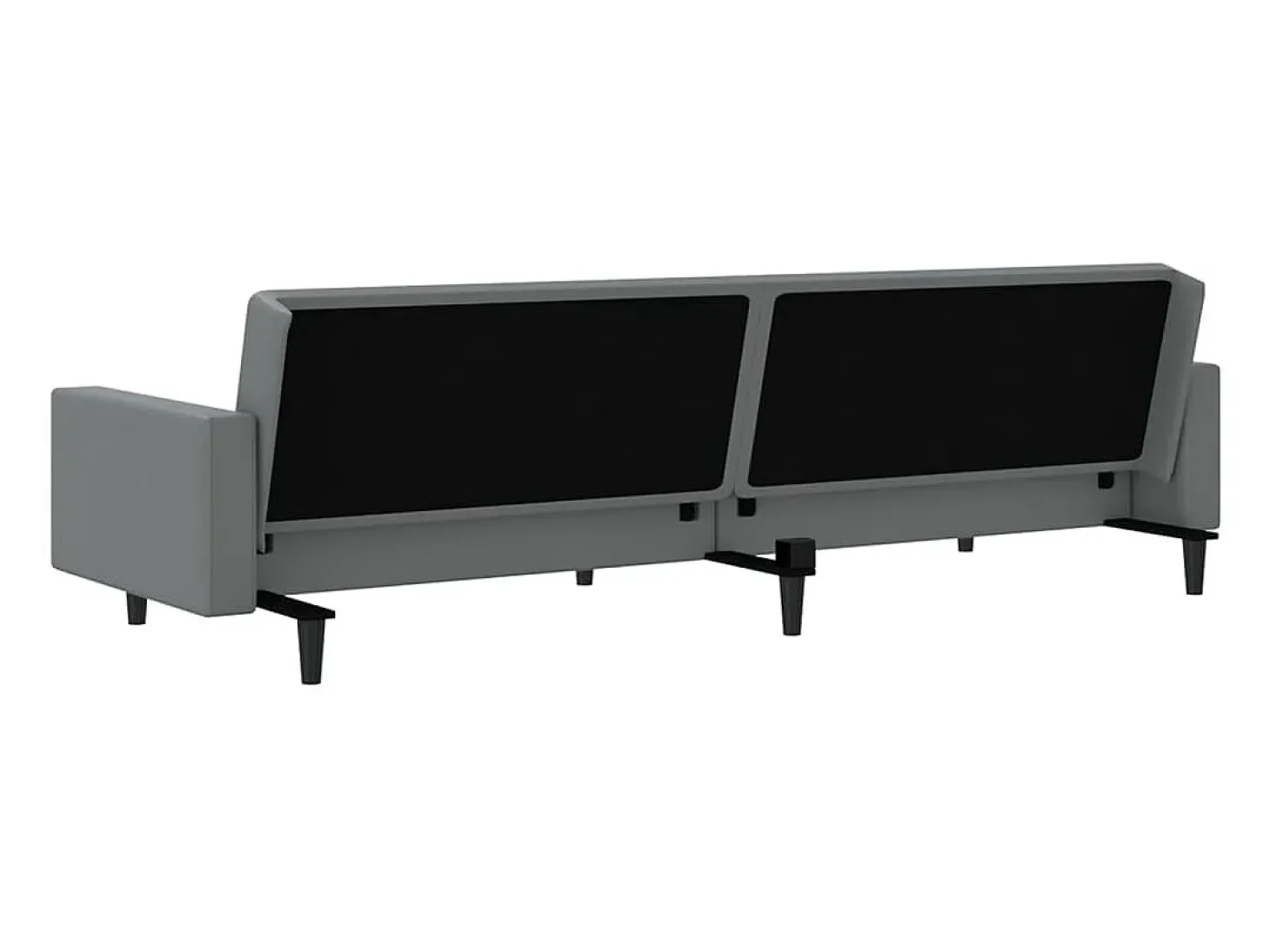 Sofá cama de 2 plazas cuero sintético gris