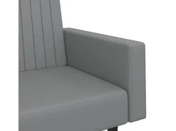 Sofá cama de 2 plazas cuero sintético gris