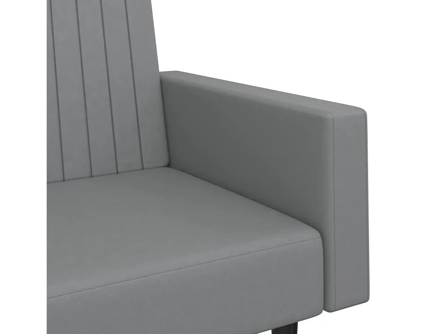 Sofá cama de 2 plazas cuero sintético gris