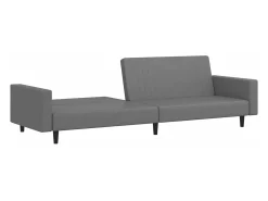 Sofá cama de 2 plazas cuero sintético gris