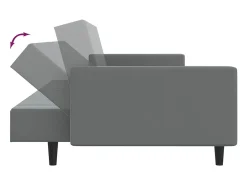 Sofá cama de 2 plazas cuero sintético gris