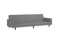 Sofá cama de 2 plazas cuero sintético gris
