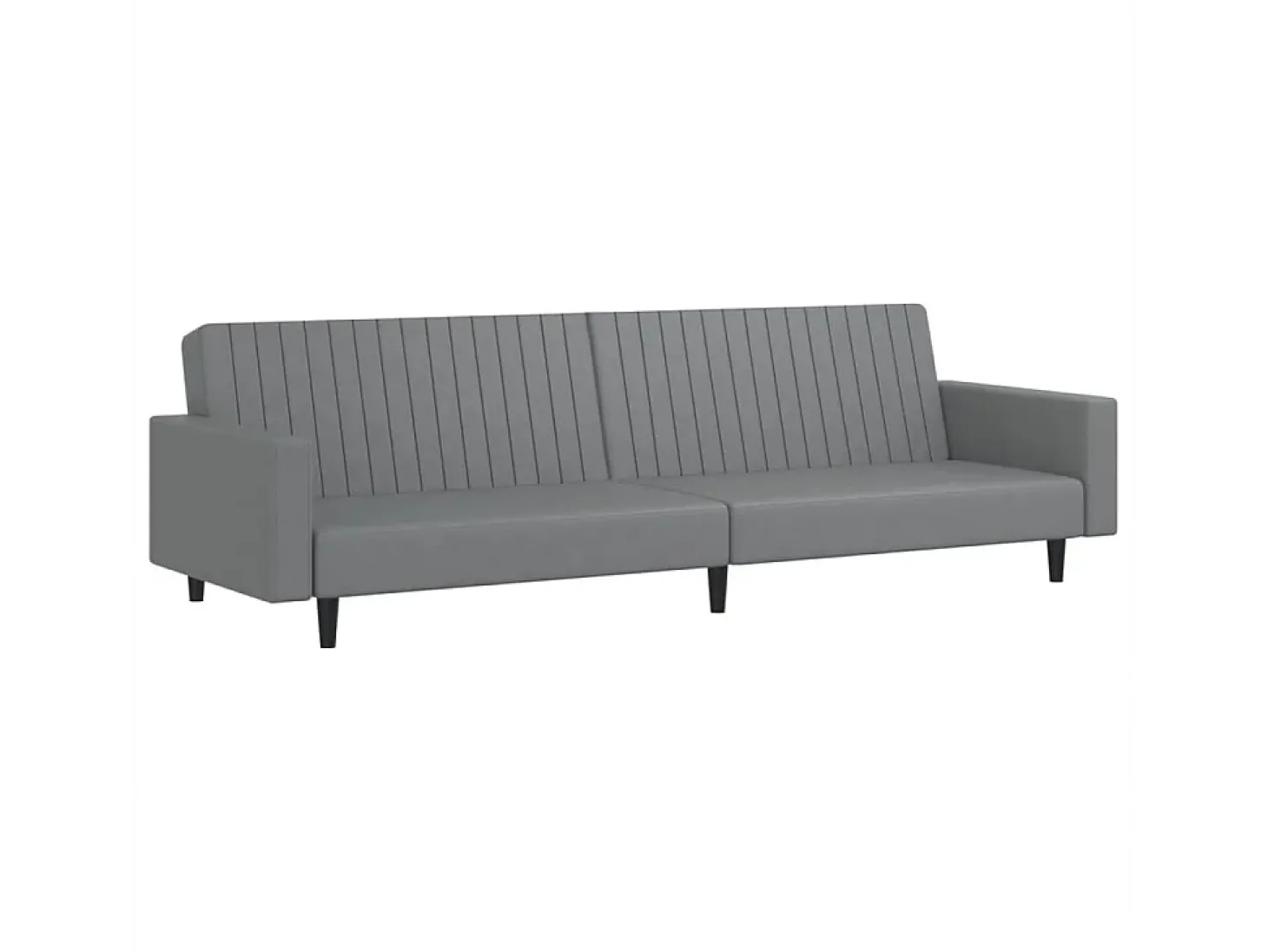 Sofá cama de 2 plazas cuero sintético gris