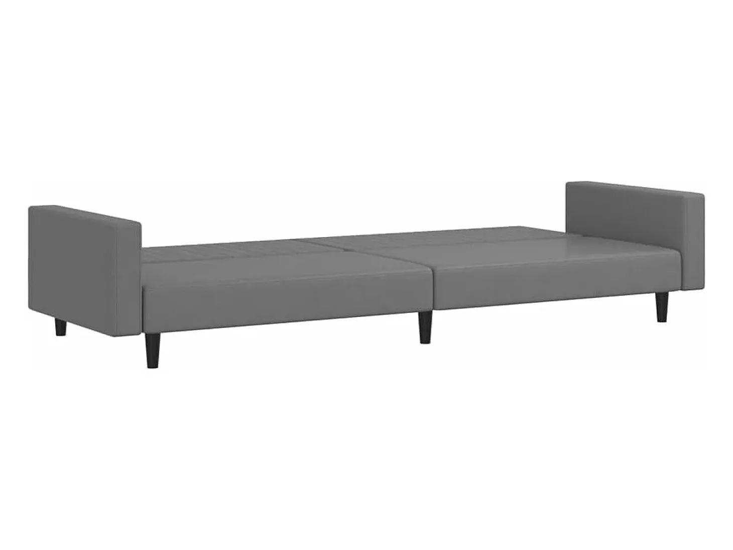 Sofá cama de 2 plazas cuero sintético gris