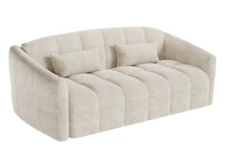 Sofá cama de 3 plazas de apertura rápida terciopelo beige cama de 140 cm RETUNA II