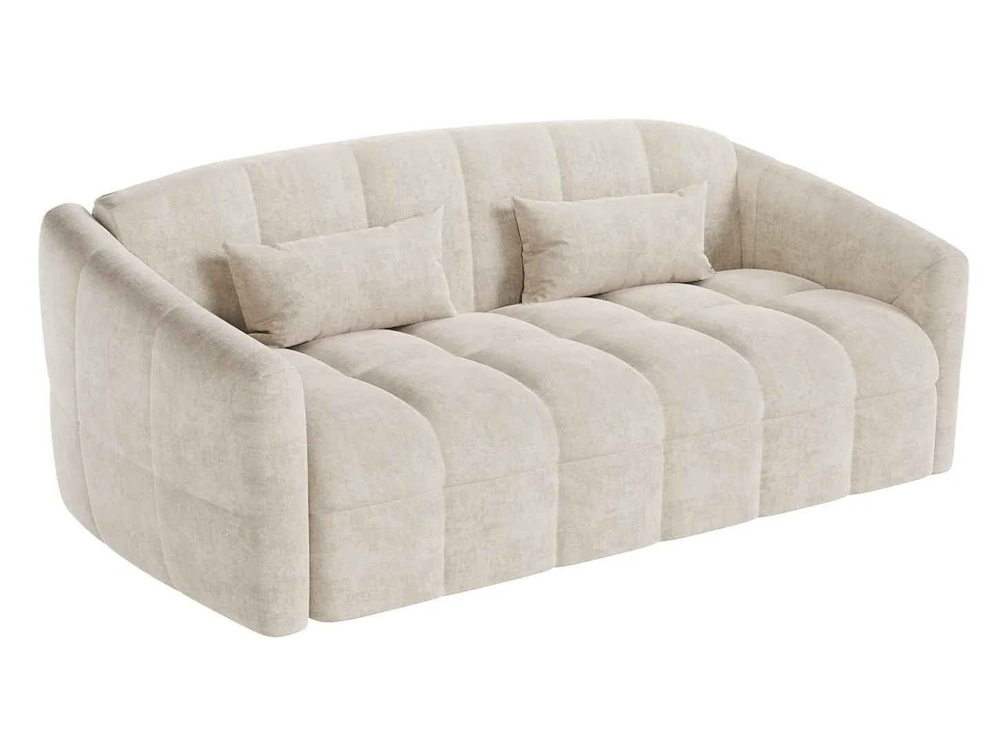 Sofá cama de 3 plazas de apertura rápida terciopelo beige cama de 140 cm RETUNA II