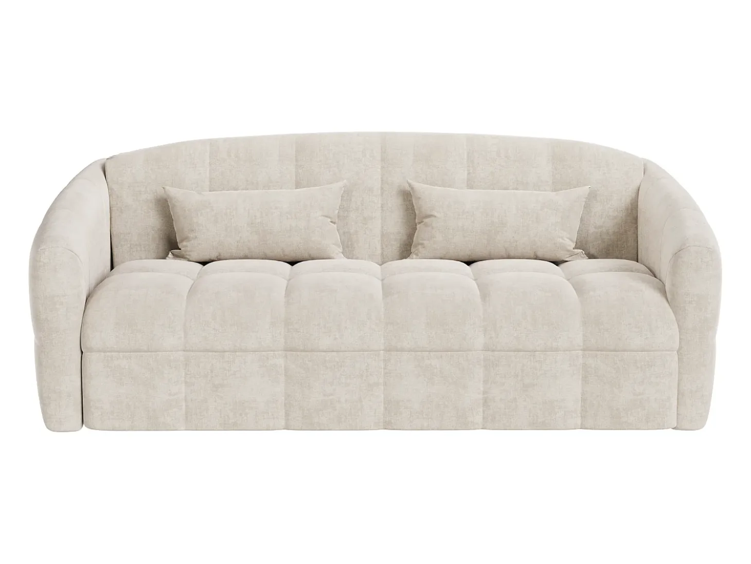 Sofá cama de 3 plazas de apertura rápida terciopelo beige cama de 140 cm RETUNA II