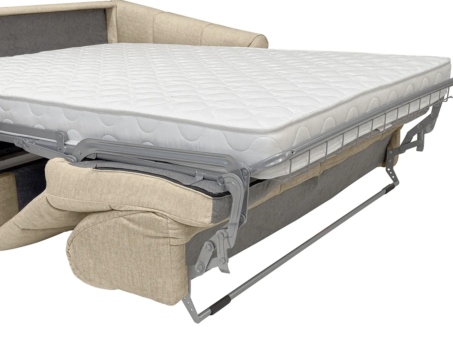 Sofá cama de 3 plazas de apertura rápida terciopelo beige cama de 140 cm RETUNA II