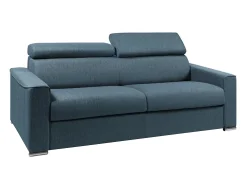 Sofá cama de 4 plazas de apertura rápida gris colchón 18 cm VIZIR