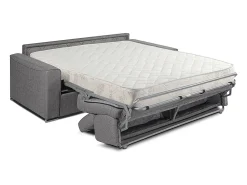 Sofá cama de 4 plazas de apertura rápida gris colchón 18 cm VIZIR