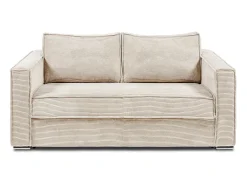 Sofá cama de 3 plazas de apertura rápida de pana beige LORETO