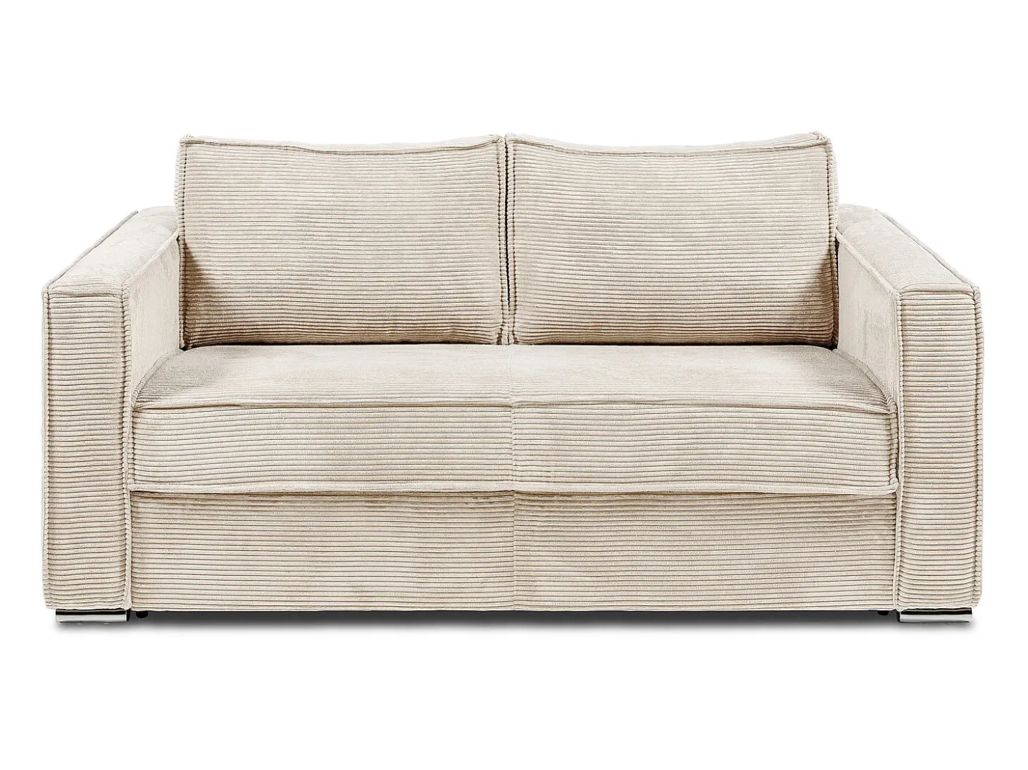 Sofá cama de 3 plazas de apertura rápida de pana beige LORETO