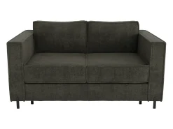 Sofá cama de 3 plazas de apertura rápida de tela texturizada verde cama de 140 cm colchón de 20 cm ELORYA