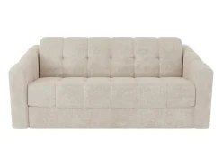Sofá cama de 3 plazas de apertura rápida en tela texturizada beige colchón de 22 cm DARIELO