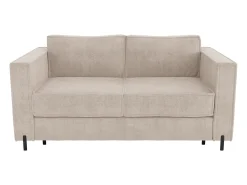 Sofá cama de 4 plazas de apertura rápida de tela beige colchón de 20 cm ELORYA