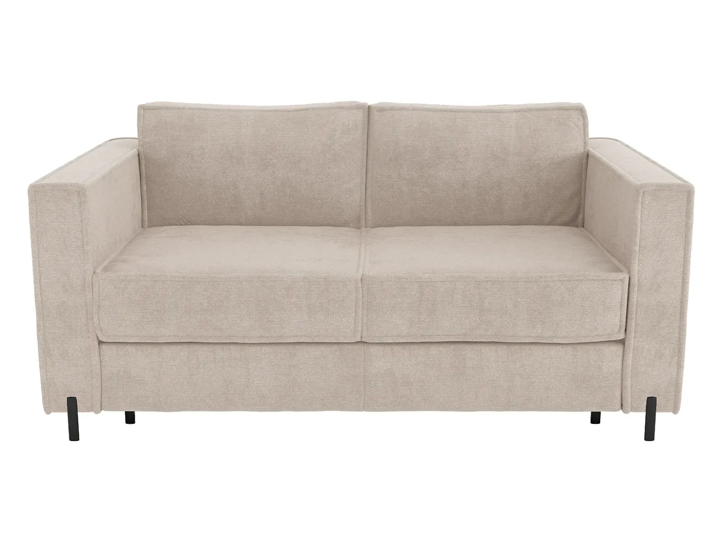 Sofá cama de 4 plazas de apertura rápida de tela beige colchón de 20 cm ELORYA
