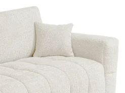 Sofá cama de 3 plazas de apertura rápida Tela bouclé beige colchón de 13 cm ISSORO