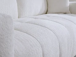 Sofá cama de 3 plazas de apertura rápida Tela bouclé beige colchón de 13 cm ISSORO