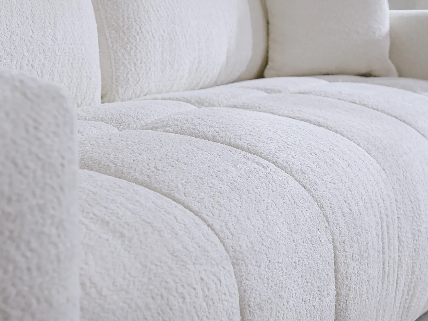Sofá cama de 3 plazas de apertura rápida Tela bouclé beige colchón de 13 cm ISSORO