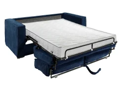Sofá cama de 3 plazas de apertura rápida de pana beige LORETO