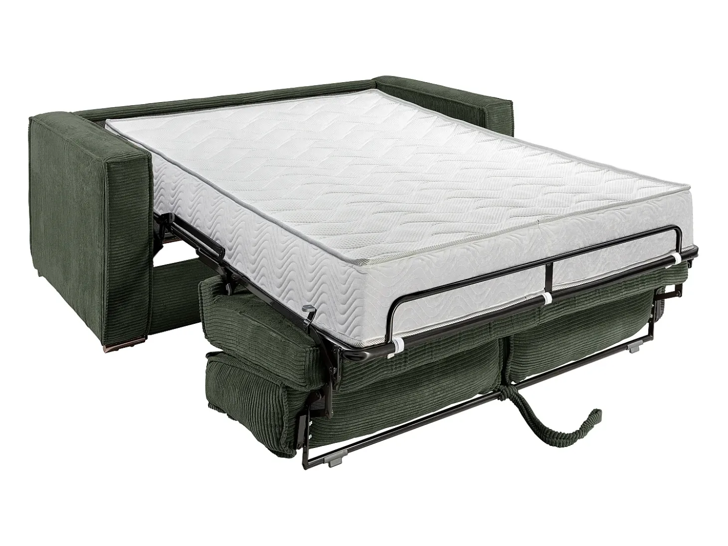 Sofá cama de 4 plazas de pana color beige LORETO