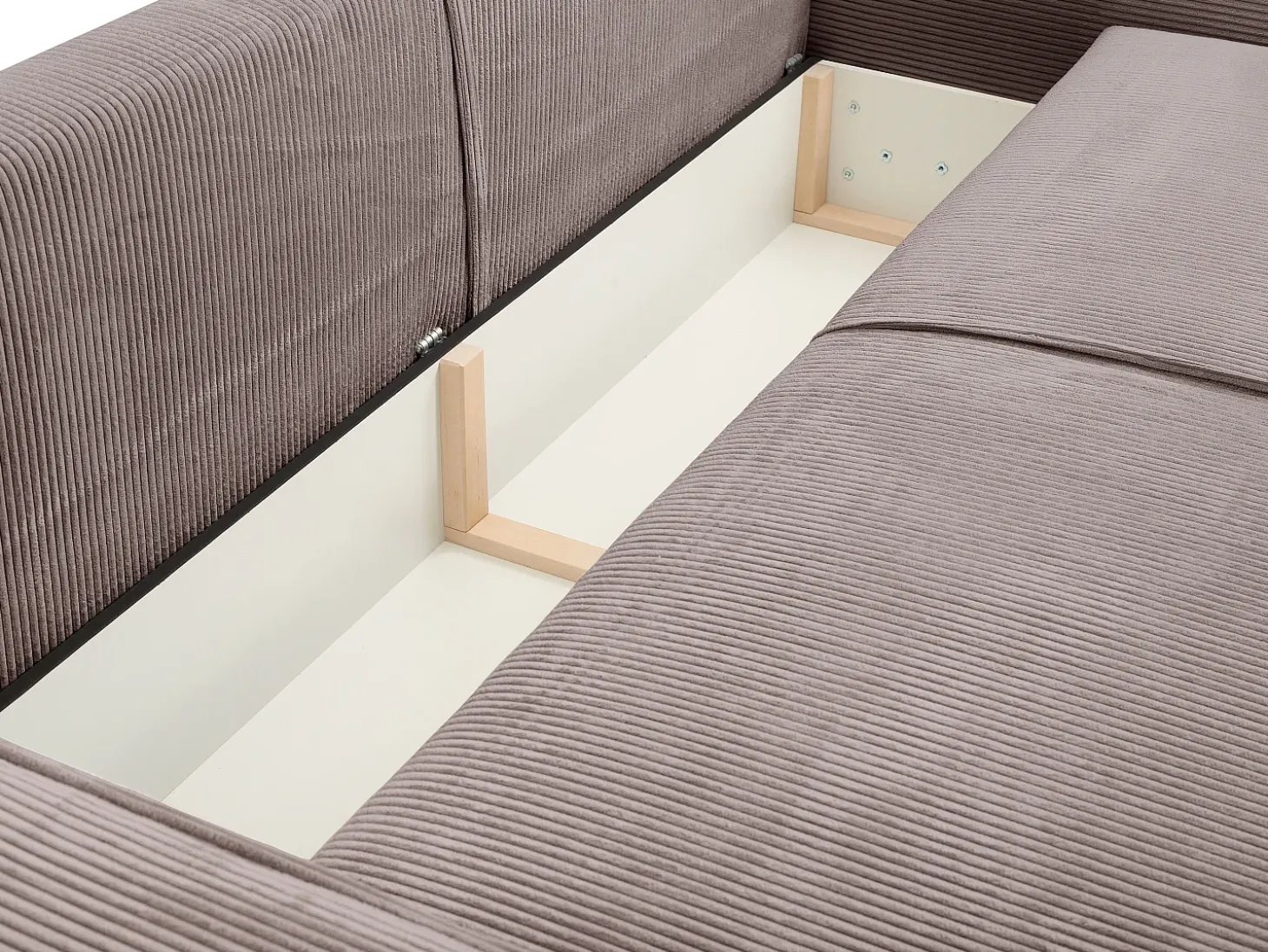 Sofá cama de 4 plazas de pana malva - AMELIA