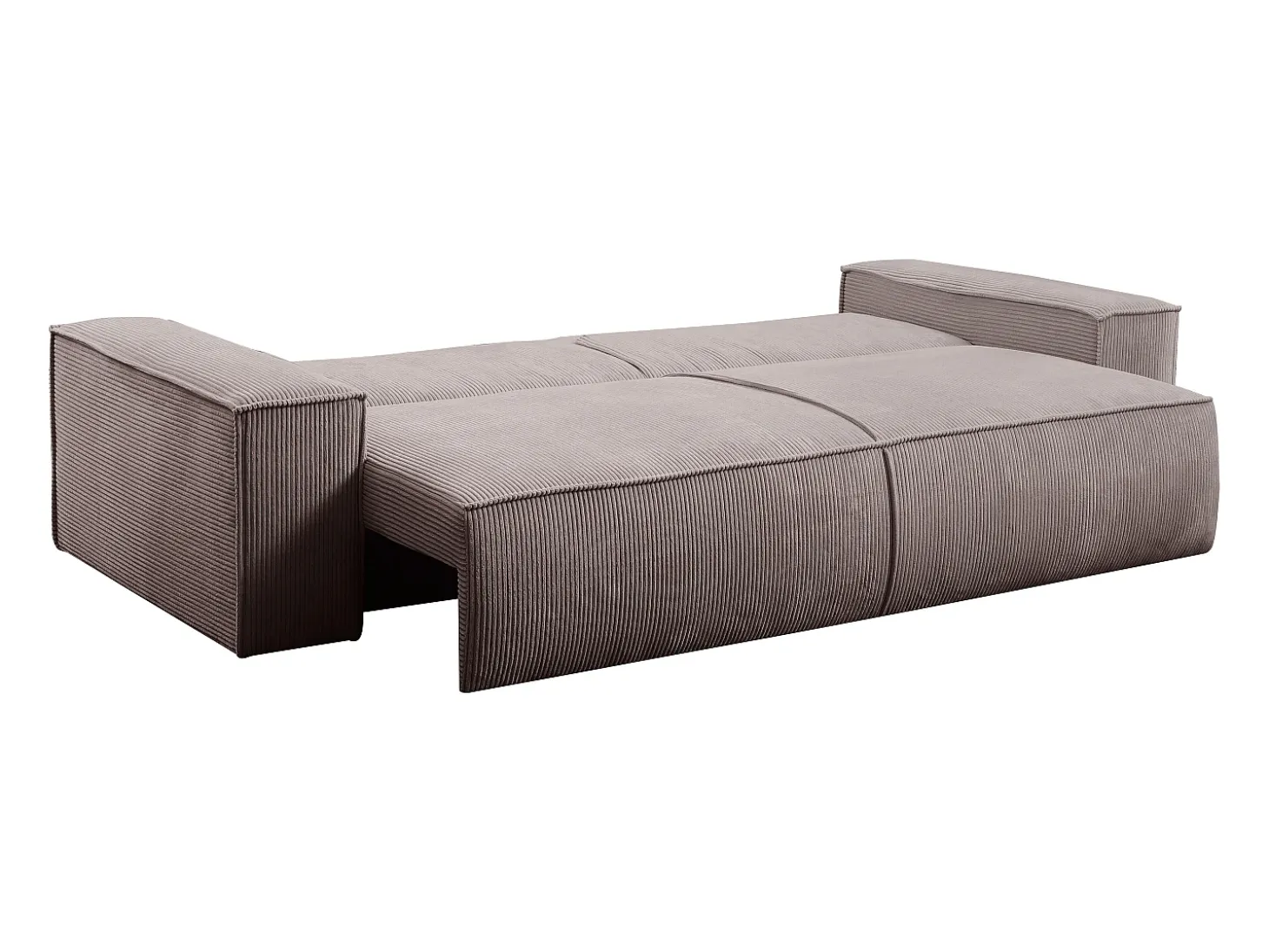 Sofá cama de 4 plazas de pana malva - AMELIA