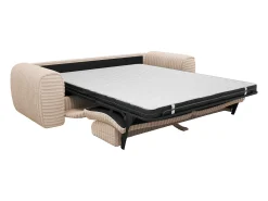 Sofá cama de 4 plazas de pana beige POGNIA