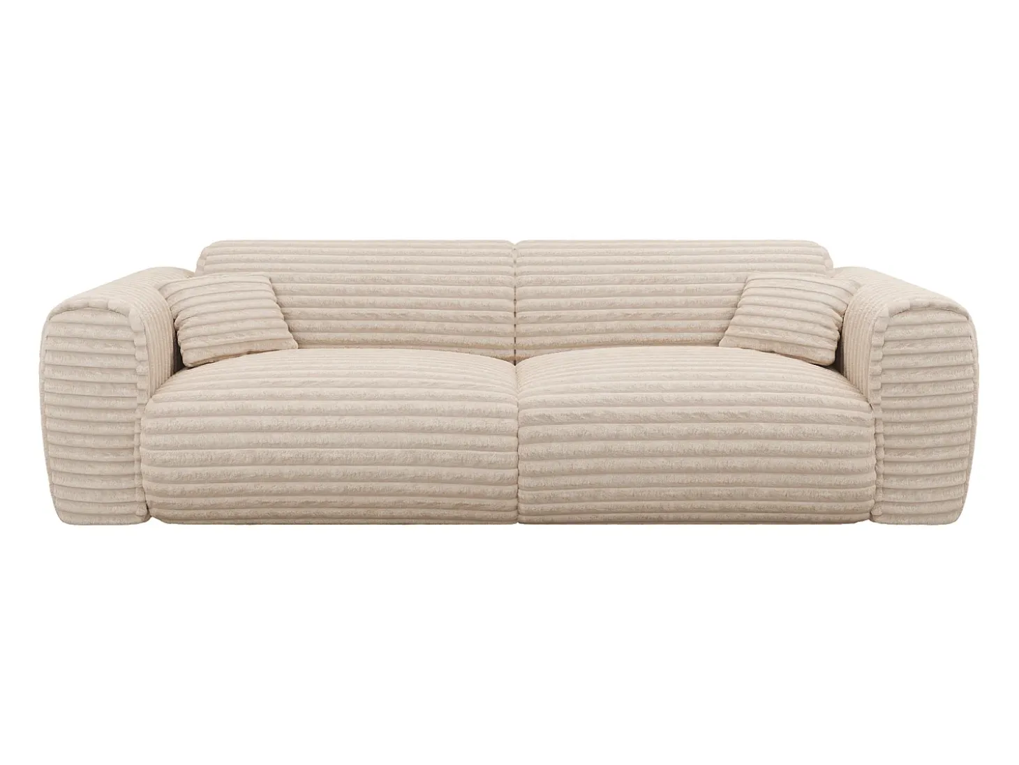 Sofá cama de 4 plazas de pana beige POGNIA