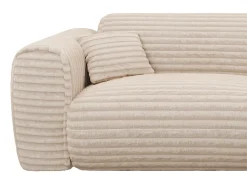 Sofá cama de 4 plazas de pana beige POGNIA