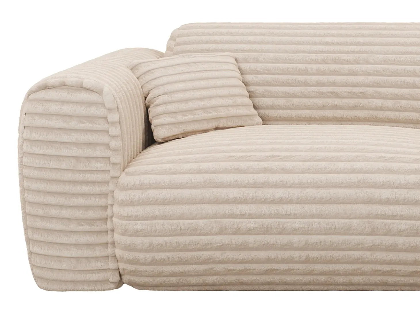 Sofá cama de 4 plazas de pana beige POGNIA