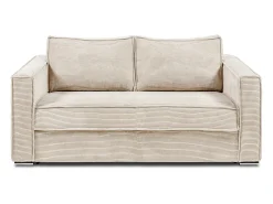 Sofá cama de 3 plazas de pana beige LORETO
