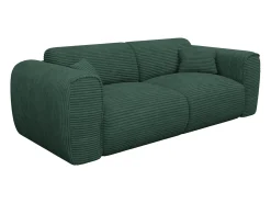 Sofá cama de 3 plazas de pana verde pino POGNIA