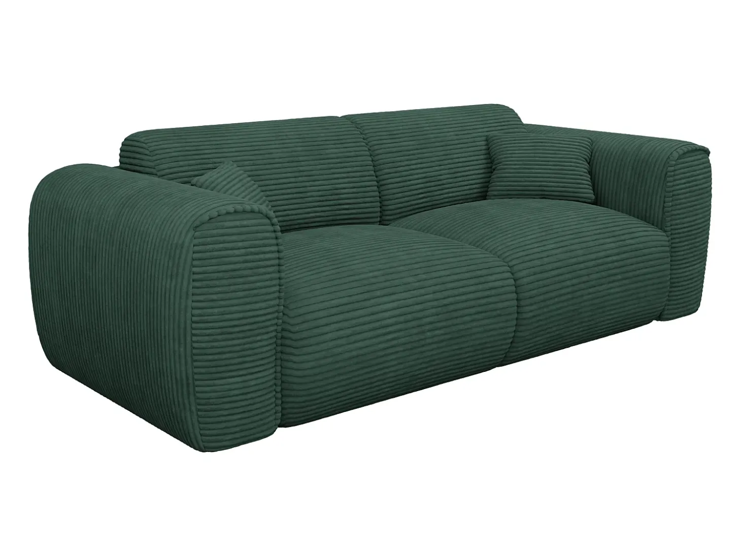 Sofá cama de 3 plazas de pana verde pino POGNIA