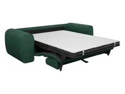 Sofá cama de 3 plazas de pana verde pino POGNIA