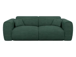 Sofá cama de 3 plazas de pana verde pino POGNIA