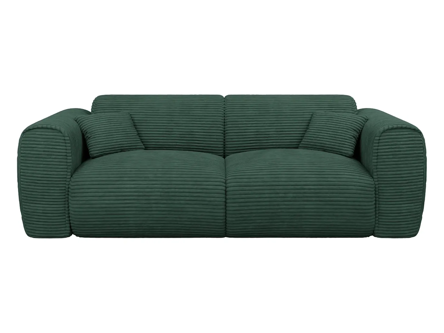 Sofá cama de 3 plazas de pana verde pino POGNIA