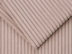 Sofá cama de 3 plazas de pana en rosa - 140 cm - Colchón de 18 cm LORETO