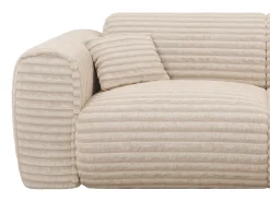 Sofá cama de 3 plazas de pana beige POGNIA