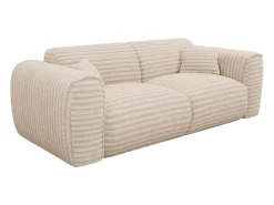 Sofá cama de 3 plazas de pana beige POGNIA