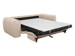 Sofá cama de 3 plazas de pana beige POGNIA