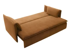 Sofá cama de 3 plazas de pana terracota TEODORA