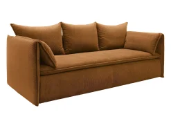 Sofá cama de 3 plazas de pana terracota TEODORA