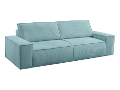 Sofá cama de 4 plazas de pana azul turquesa - AMELIA