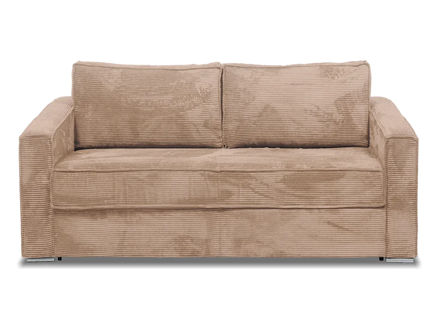Sofá cama de 3 plazas de pana en color topo - 140 cm - 14 cm LORETO